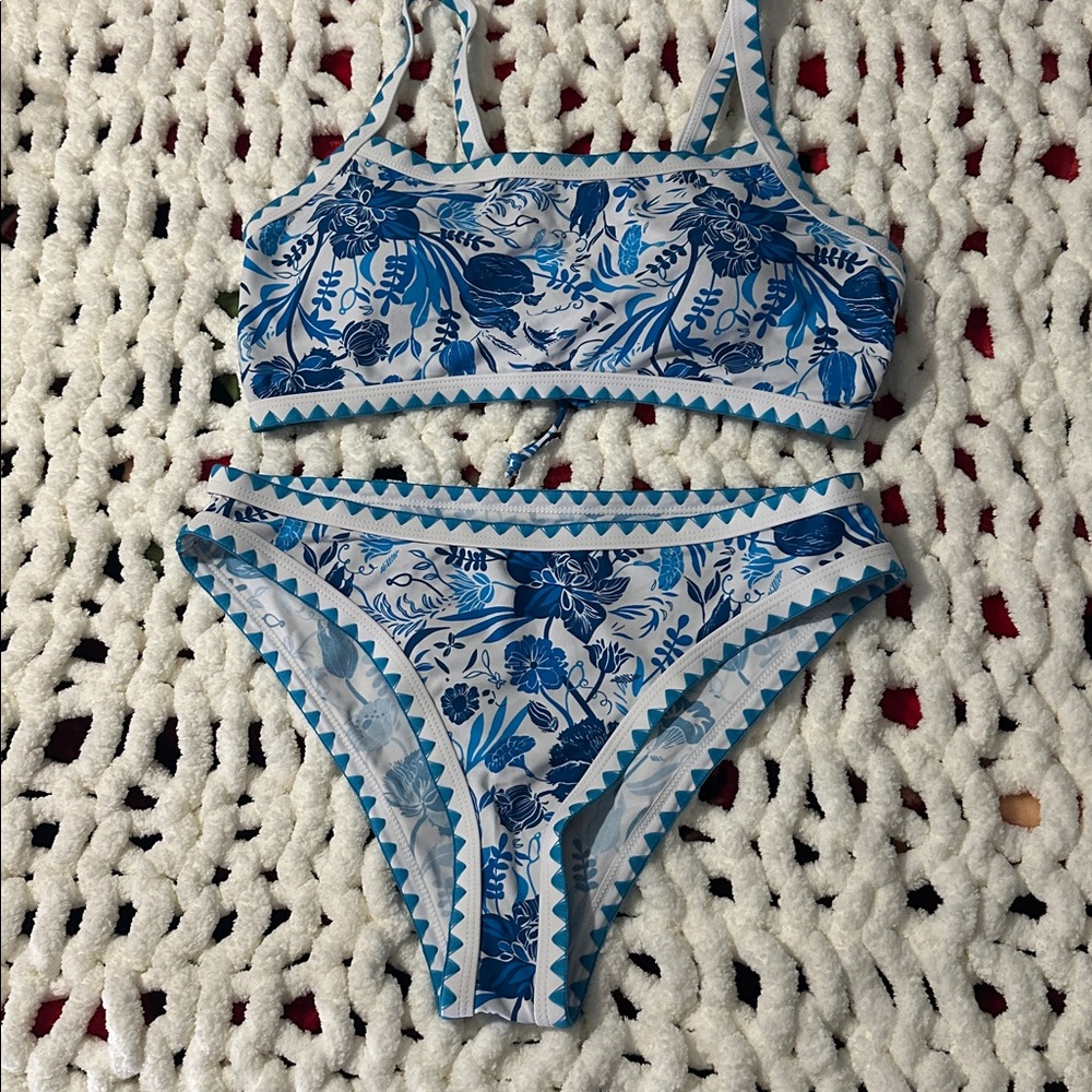Blue Floral 2 piece women’s Swim Set